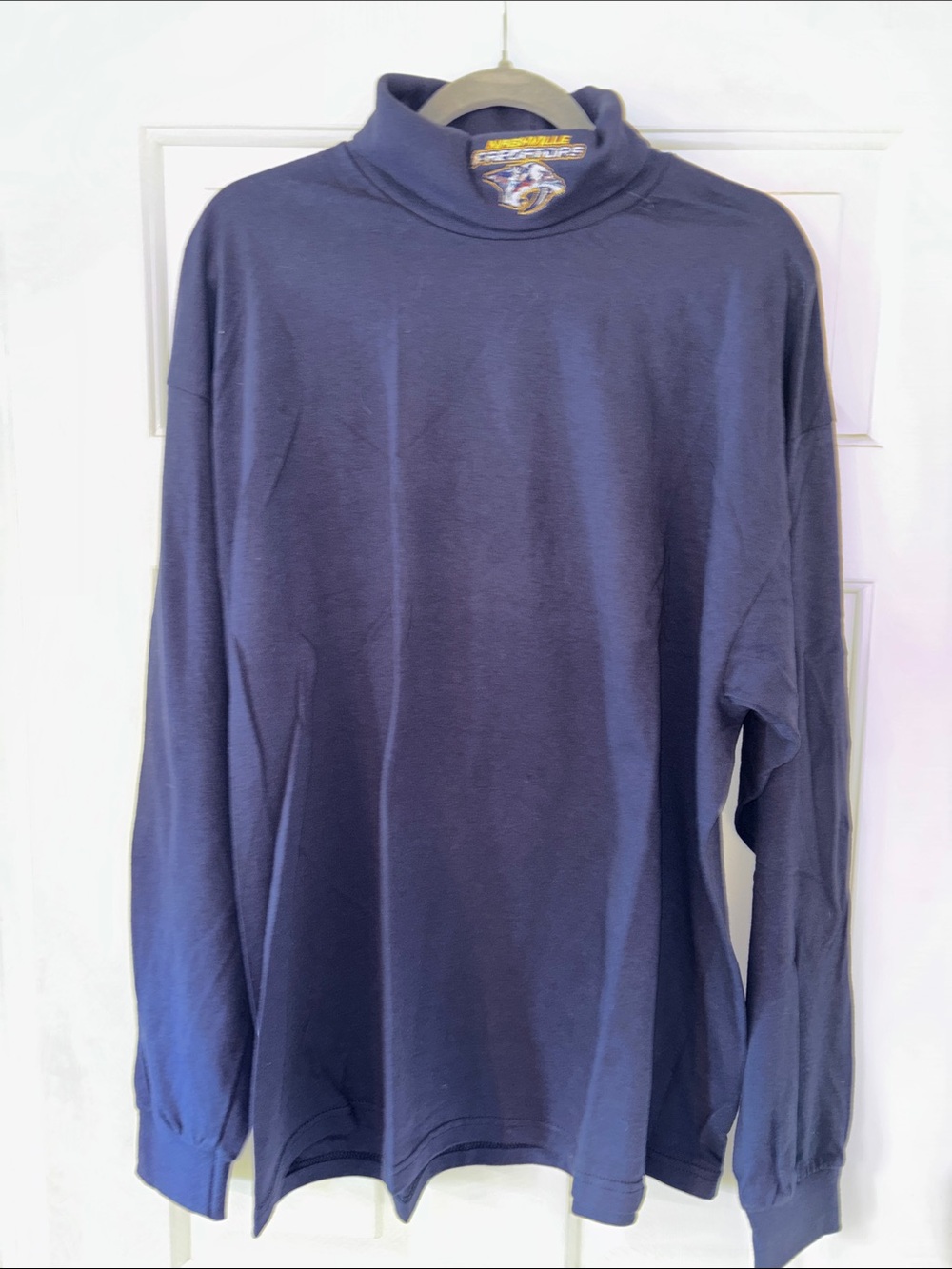 Nashville Predators Men's Navy Long-Sleeve Mock Neck Shirt